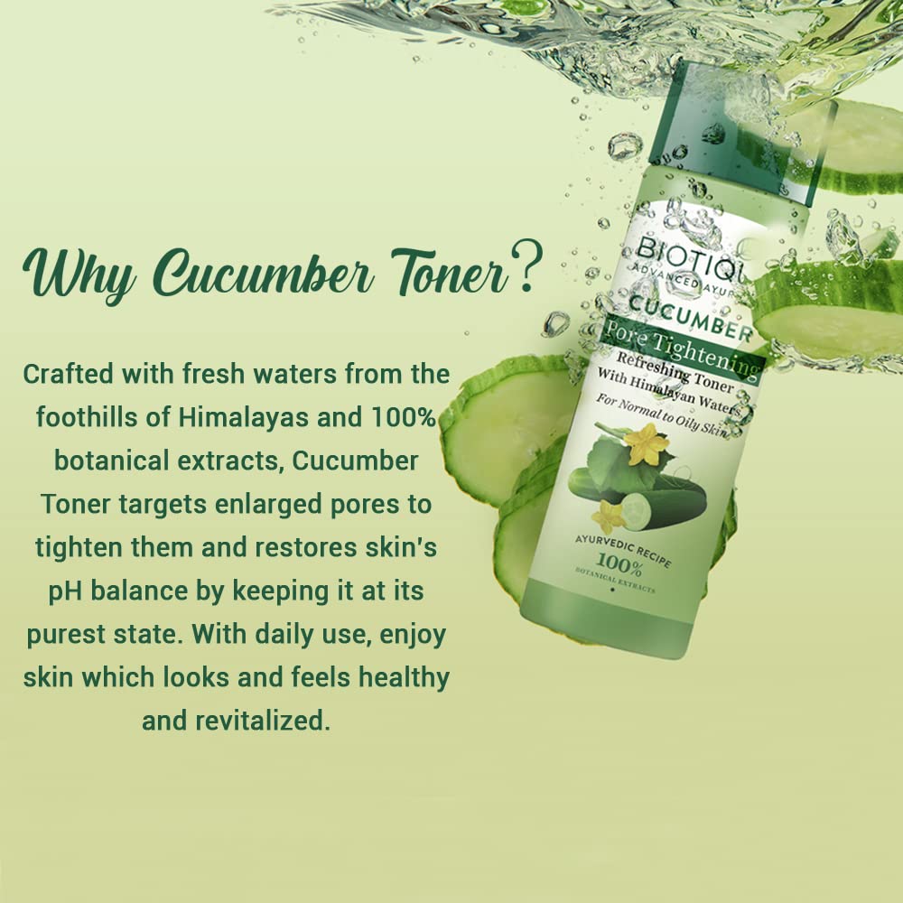 Biotique Bio Cucumber Pore Tightening Toner With Himalayan Waters (120 ml)