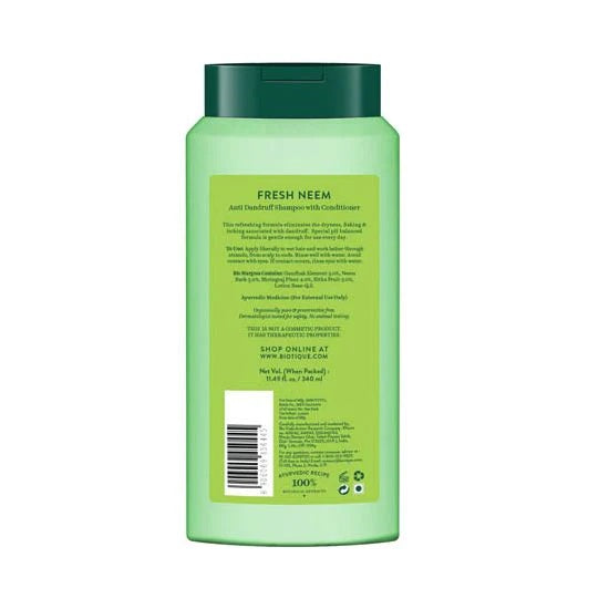 Biotique Fresh Neem Anti-Dandruff Shampoo With Conditioner