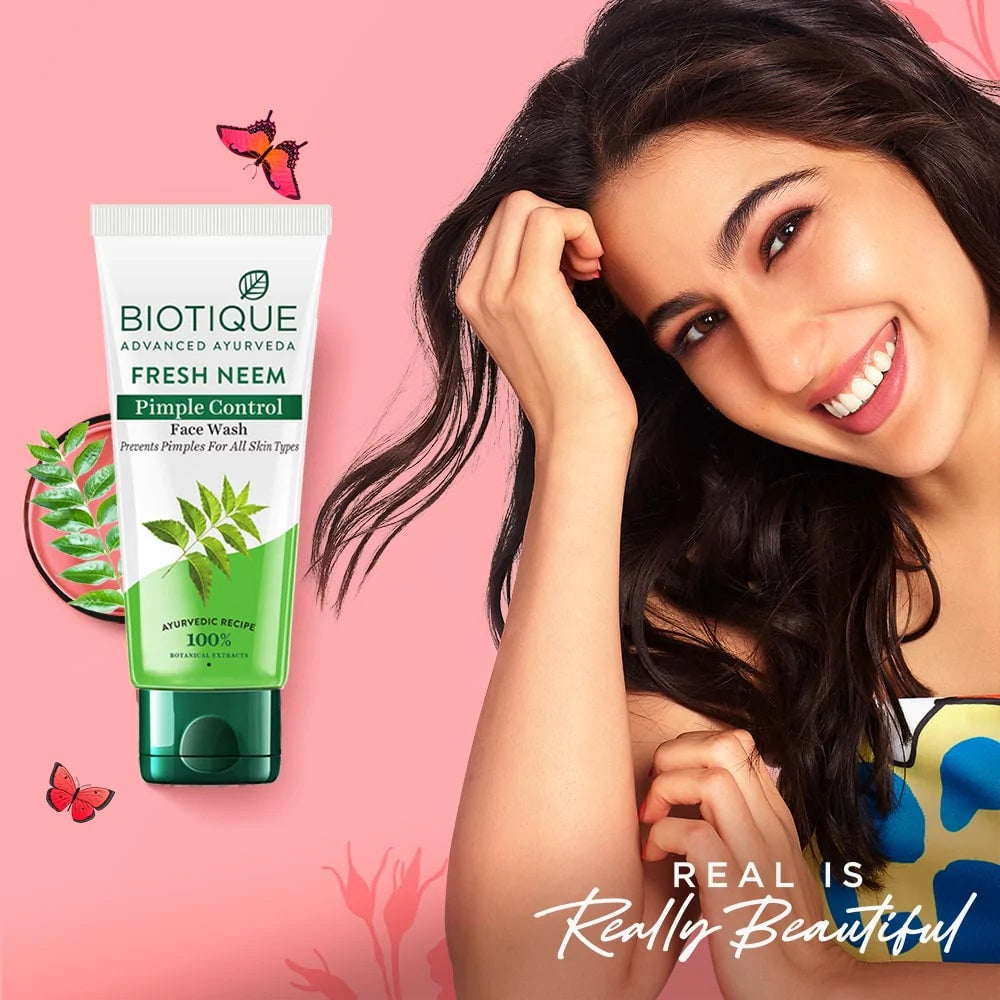 Biotique Fresh Neem Purifying Face Wash, Prevents Pimples For All Skin Types