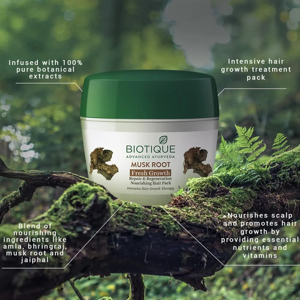 Biotique Musk Root Fresh Growth Repair & Regeneration Hair Pack