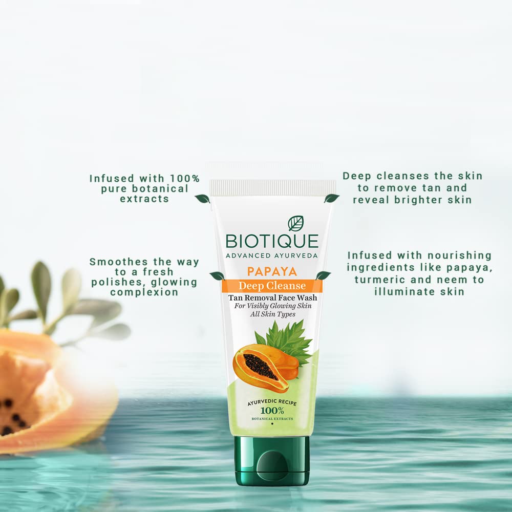 Biotique Bio Papaya Deep Cleanse Visibly Glowing Skin Face Wash For All Skin Types