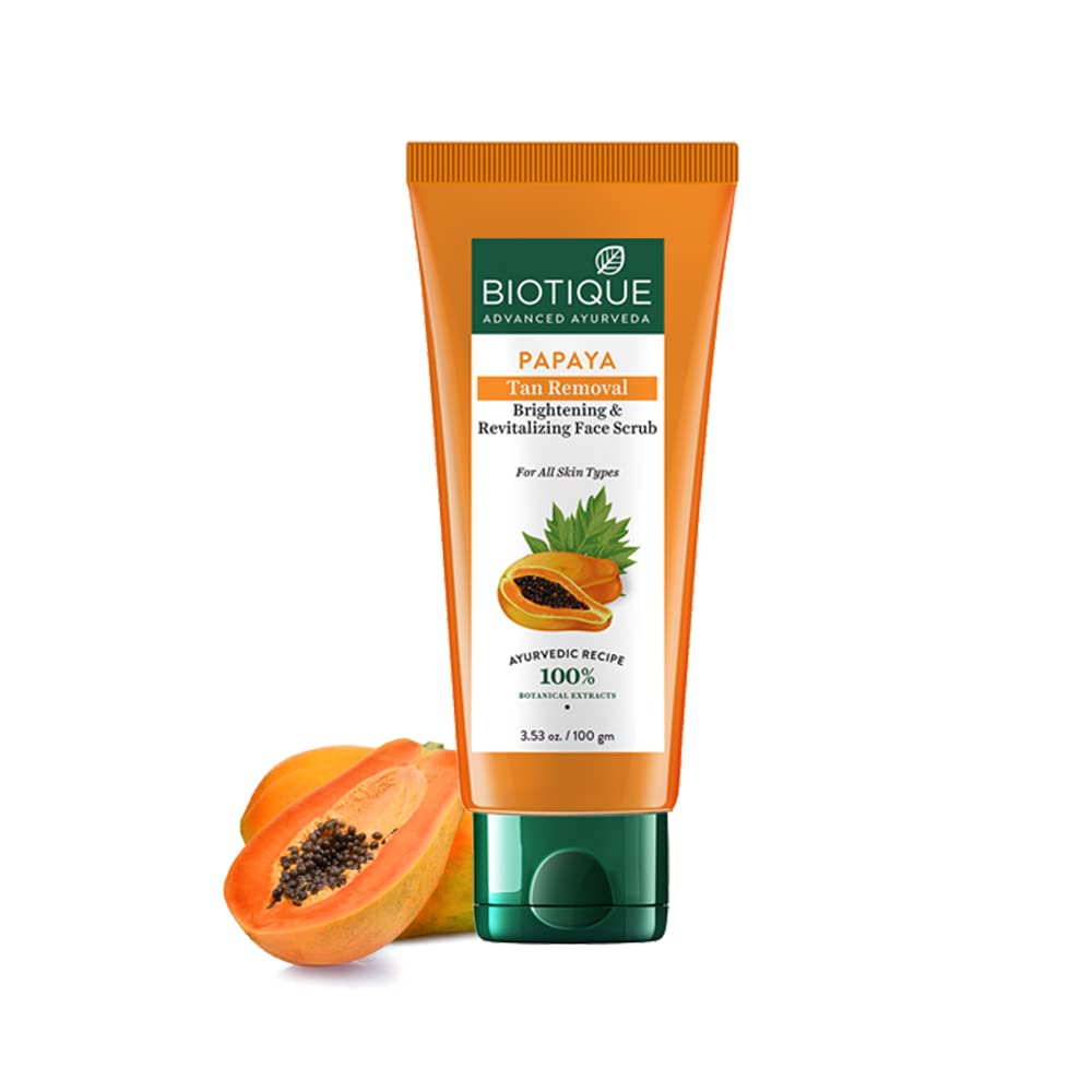 Biotique Papaya Tan Removal Brightening & Revitalizing Face Scrub, for All skin types