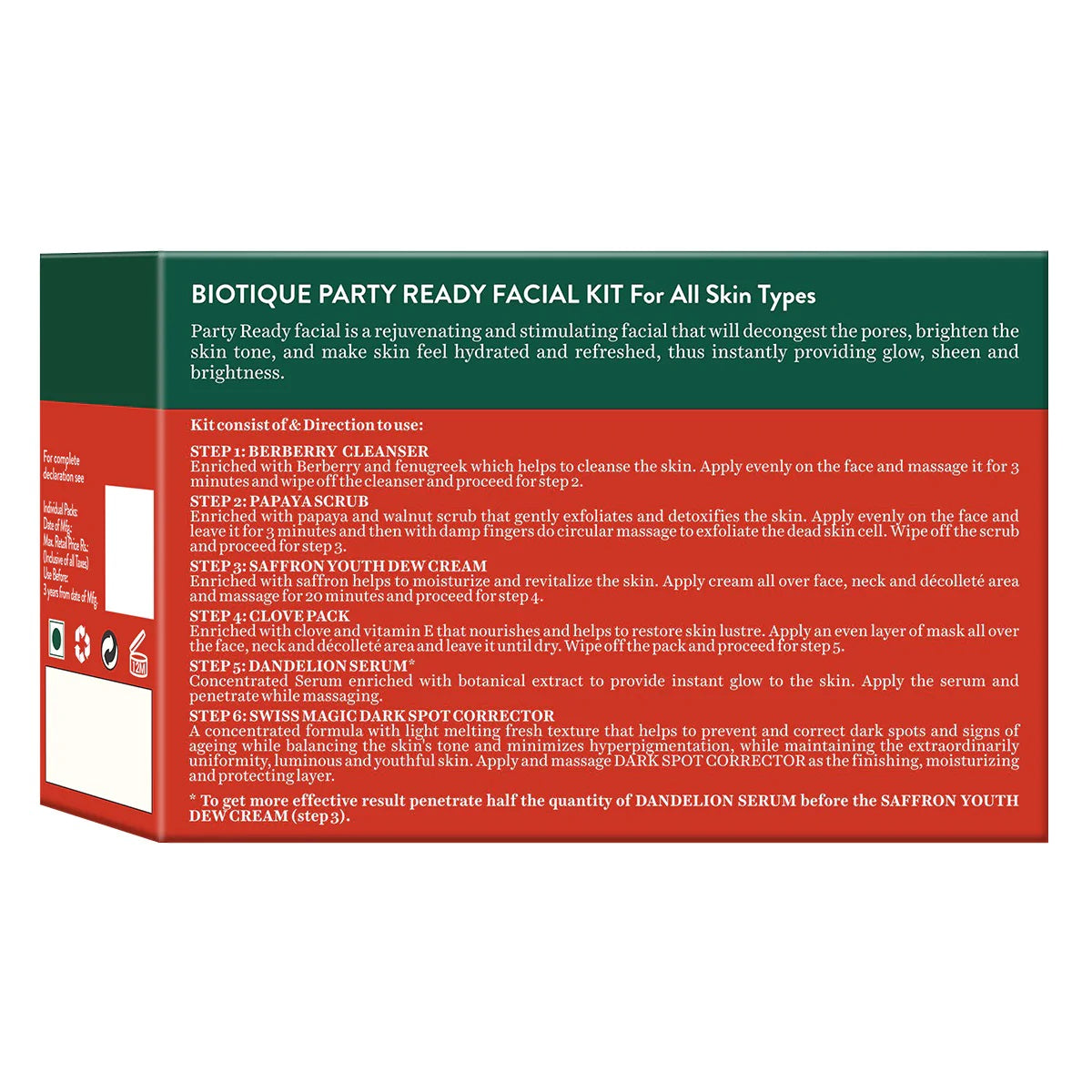 Biotique Party Ready Instant Glow Facial Kit - 65 gms