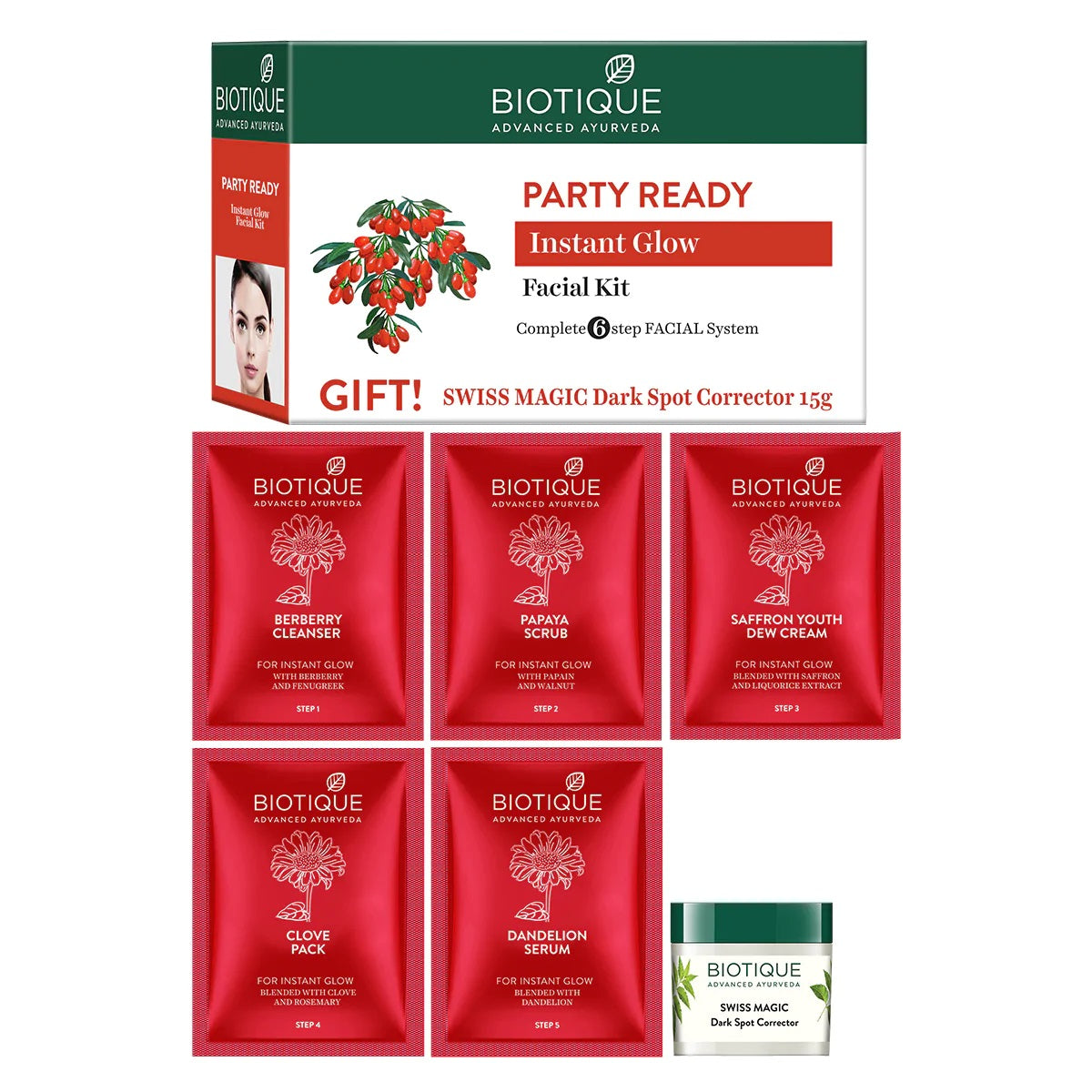 Biotique Party Ready Instant Glow Facial Kit - 65 gms