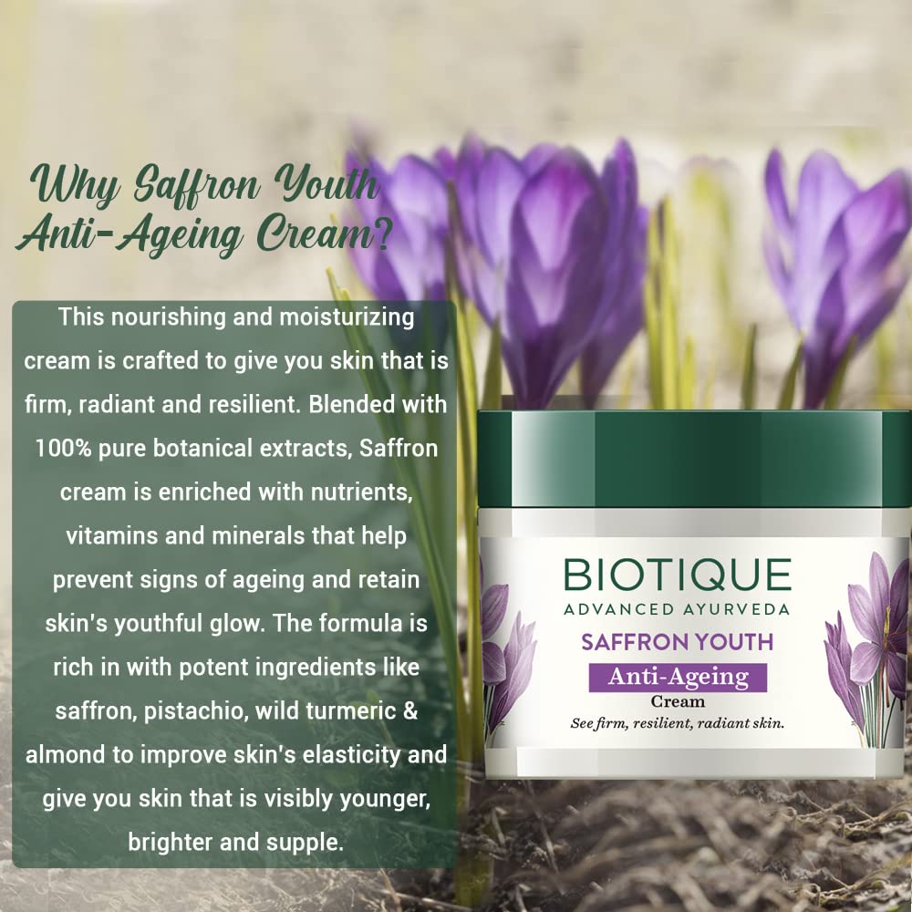 Biotique Saffron Youth Anti Ageing Cream For All Skin Types