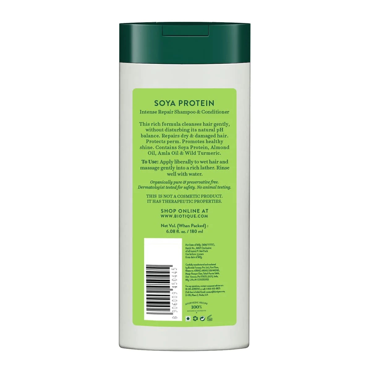 Biotique Soya Protein Intense Repair Shampoo for Dry, Damaged & Color Treated Hair