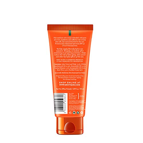 Biotique Sun Shield Aloe Vera Sunscreen Lotion (Cream) 30+ SPF UVB