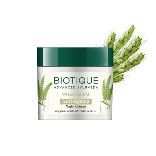 Biotique Wheatgerm Anti-Ageing Night Cream for Normal to Dry Skin - 50 gms