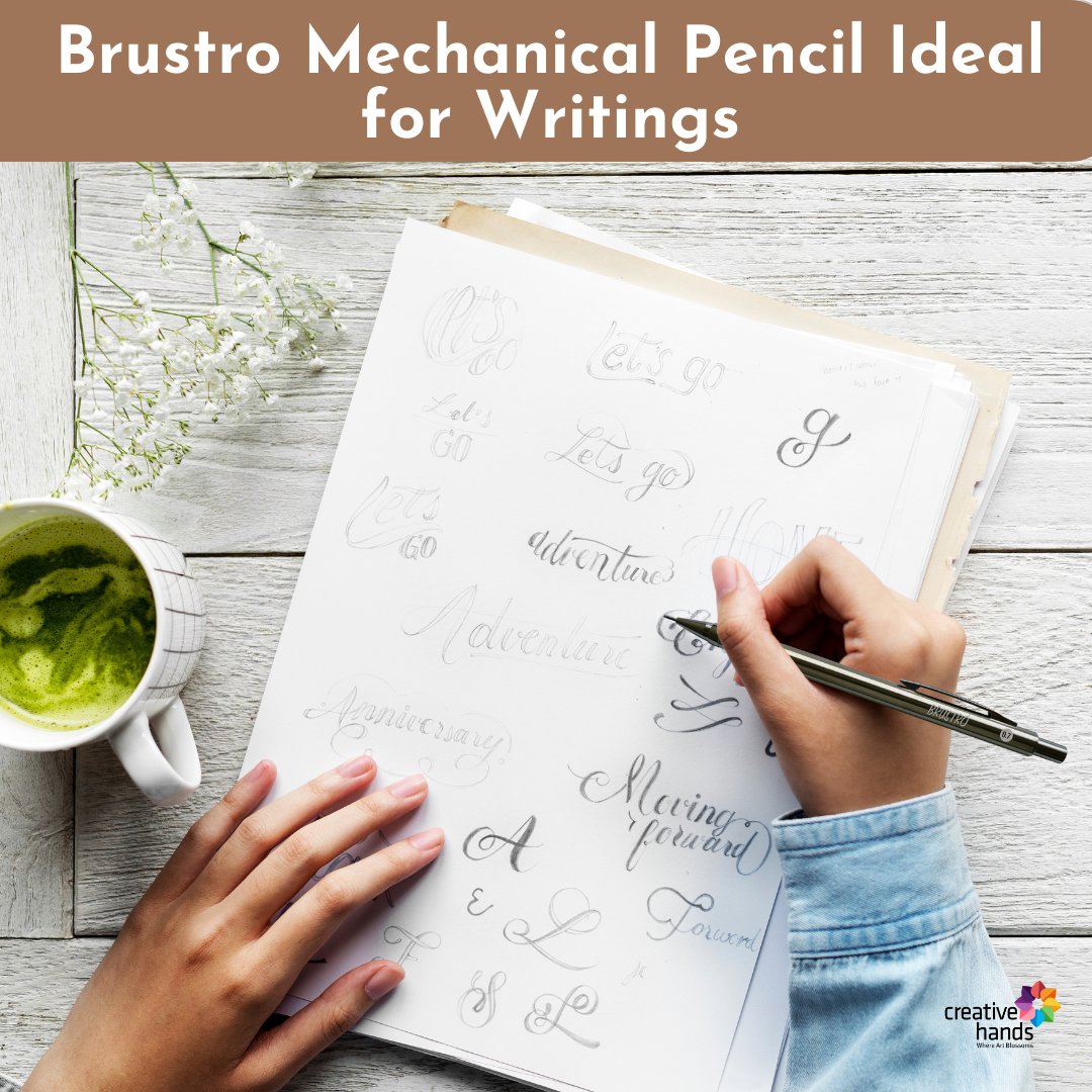 BRUSTRO Mechanical Pencil Set | HB-20 leads, 2B-20 leads, Spare eraser- 8 units|Tip size- 0.5 mm |Ideal for Students,Adults, Home,School,Office,Stationery Use |Writing, Sketching, Drawing, Mandala Art