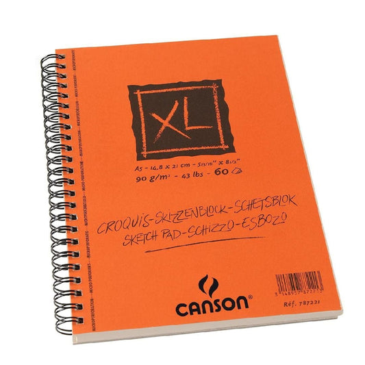 Canson Xl Croquis 90 Gsm Fine Grain A5 Paper Spiral Pad(Ivory- 60 Sheets)