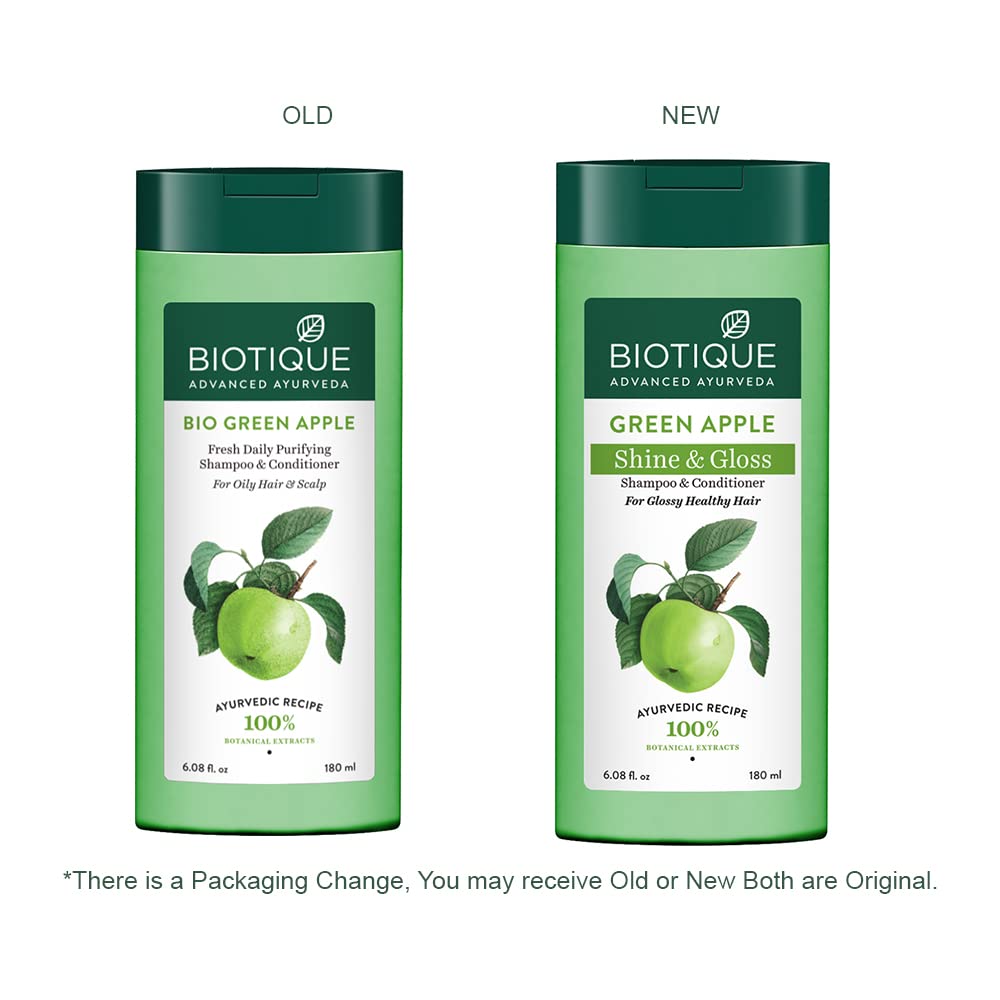 Biotique Green Apple Shine & Gloss Shampoo & Conditioner For Glossy Healthy Hair