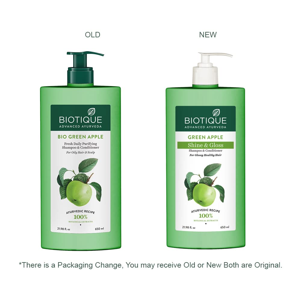 Biotique Green Apple Shine & Gloss Shampoo & Conditioner For Glossy Healthy Hair