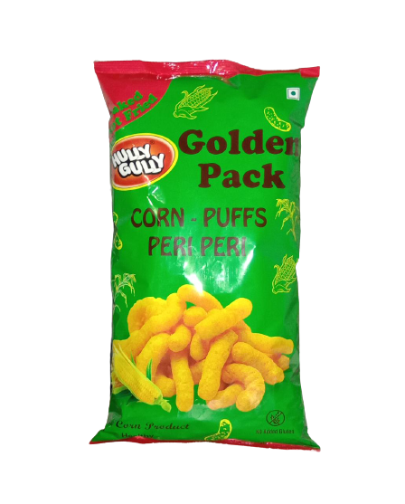 20x Hully Gully Golden pack- (Corn Puffs Peri Peri) - Pack of 20 (110Gm each)