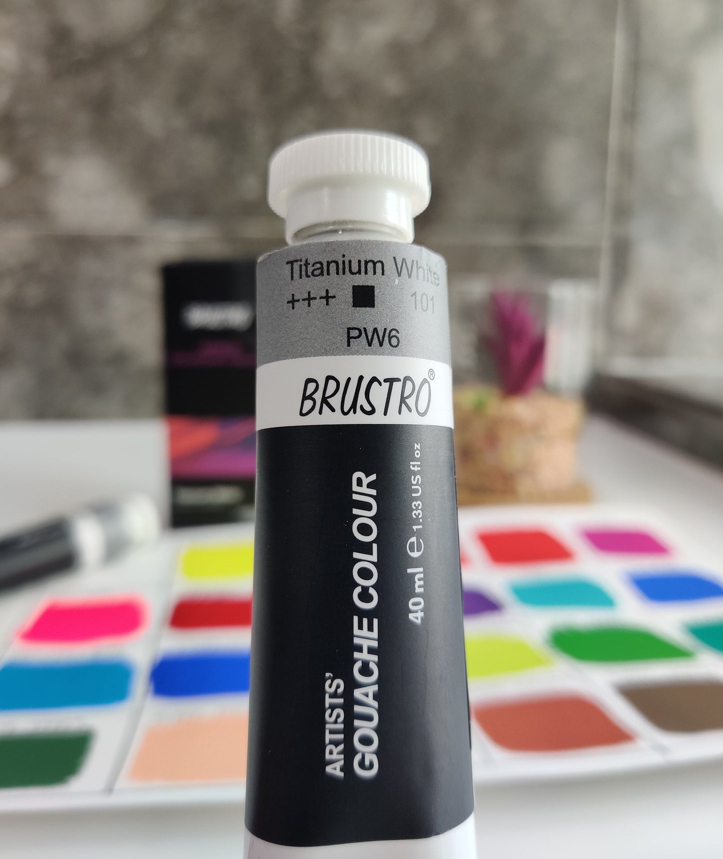 BRUSTRO Artist Gouache Titanium White 40ml (Pack of 2)