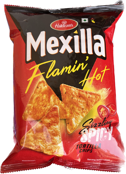 25x Haldriam Mexilla Flamin Hot Sizzling Spicy Tortilla Chips - Pack of 25 - 75g each