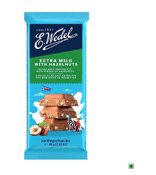 WEDEL Extra Milk Chocolate With Hazelnuts Bar - 80 g