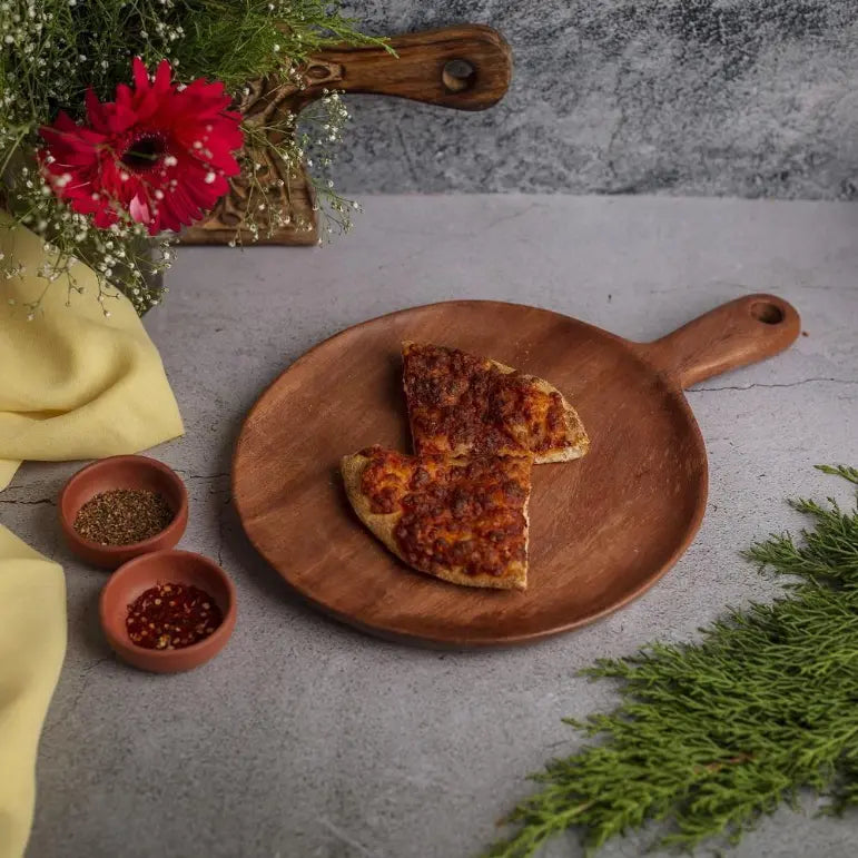 Wooden Pizza Plate - 10 inch (Neem Wood | Jointless)