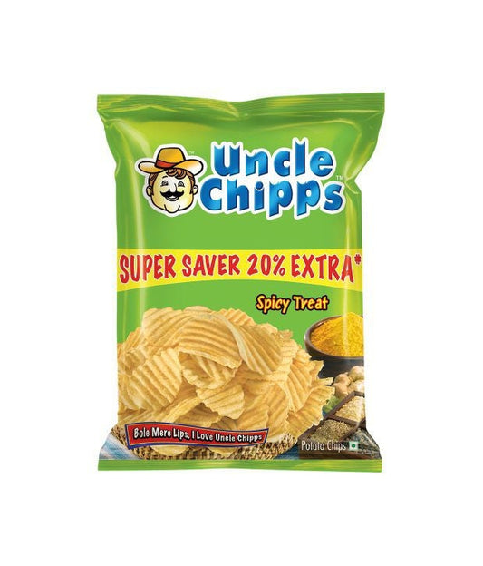 200x Uncle Chipps, Spicy Treat, Potato Chips, Pack of 200 (52 G each)