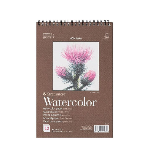 Strathmore 400 Series Artist Watercolour Paper Pad | Cold Press Texture Acid Free Paper With Strong Surfaces Intermediate Grade Watercolour Paper | 300 Gsm, 12 Sheets, 47.7 X 63.5 Cm