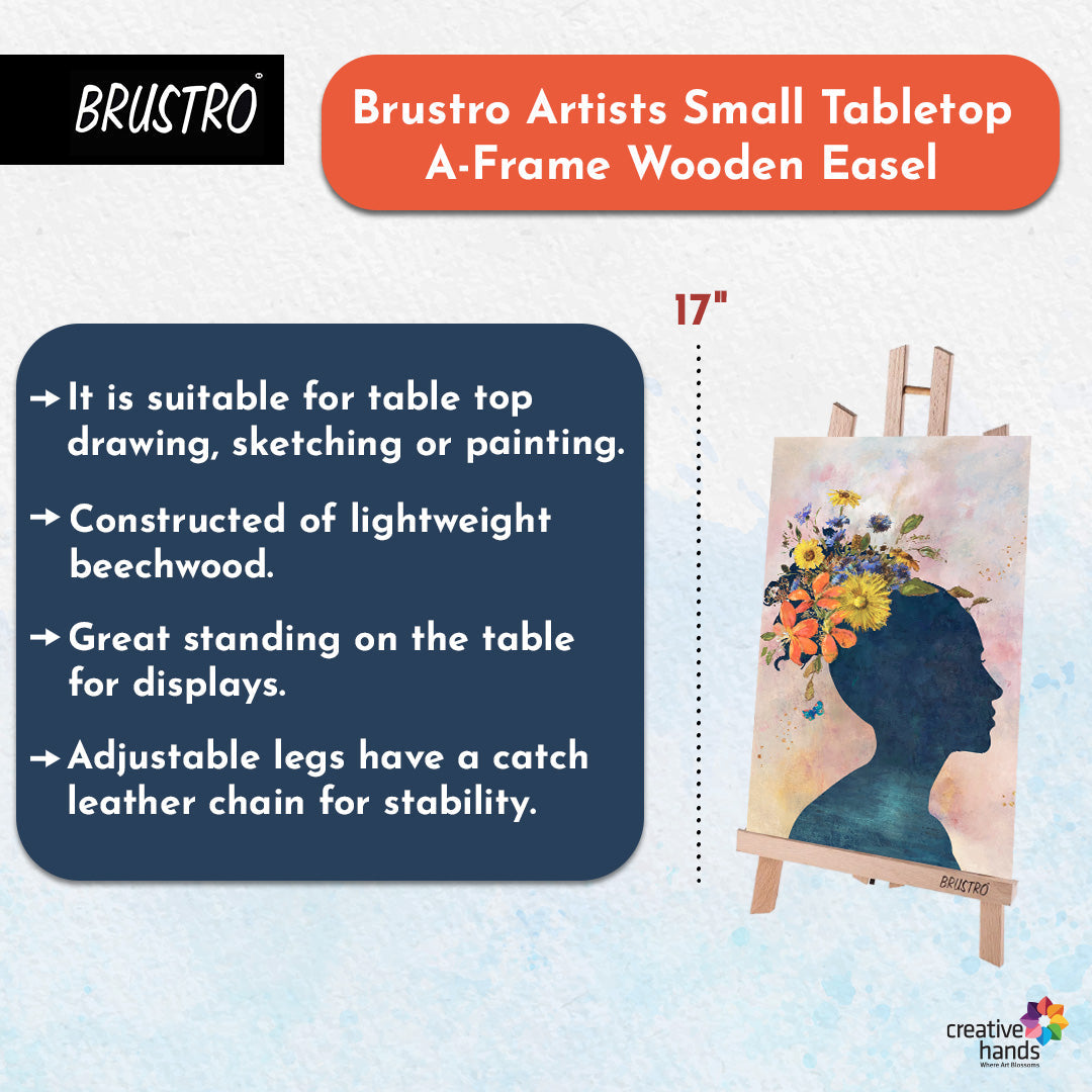 Brustro Artists' Tabletop A-Frame Wooden Easel 17