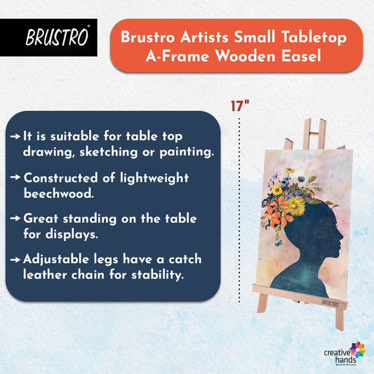 Brustro Artists' Tabletop A-Frame Wooden Easel 17