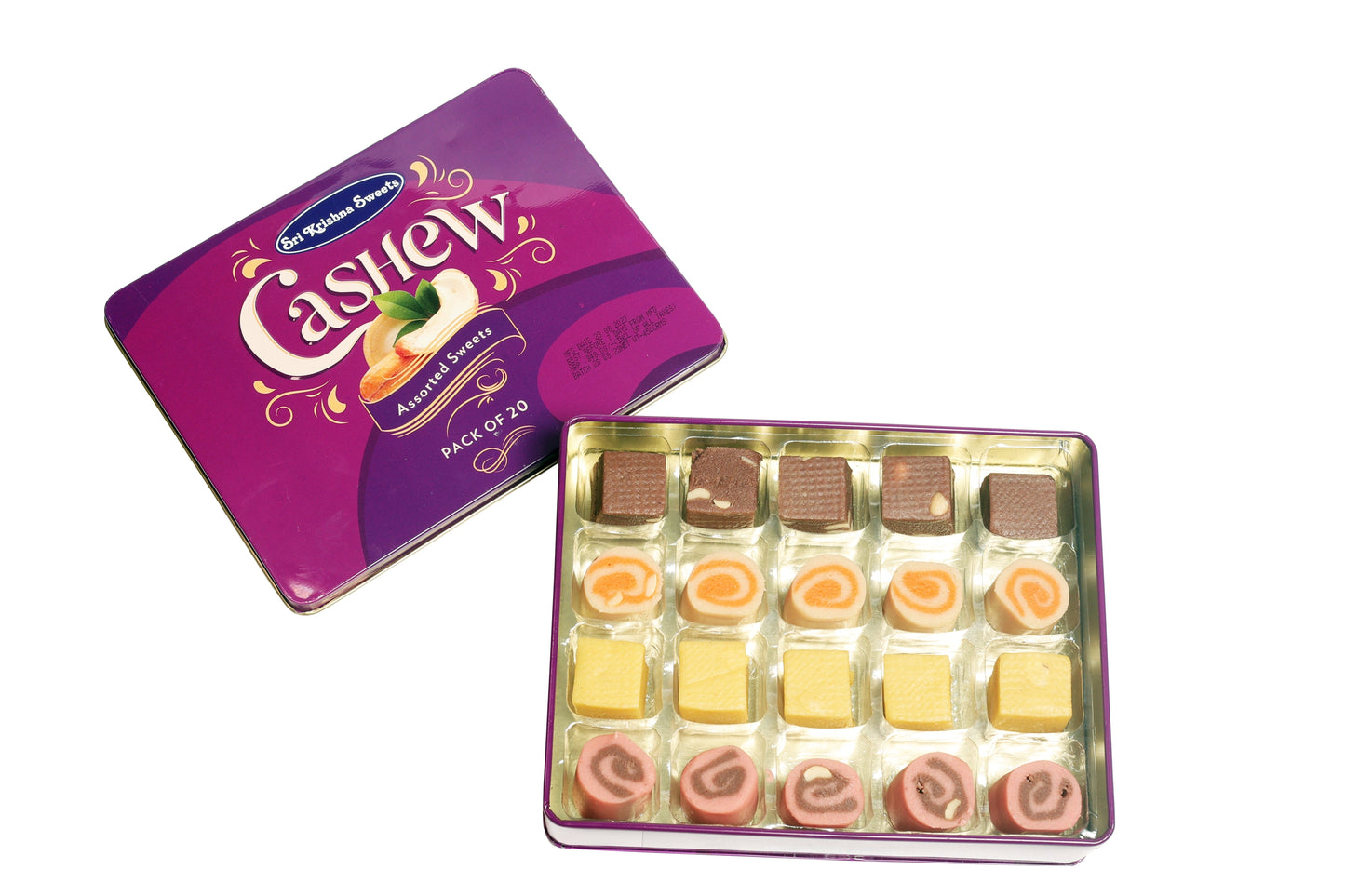 Sri Krishna Sweets Assorted Cashew Sweets (Pack of 20)