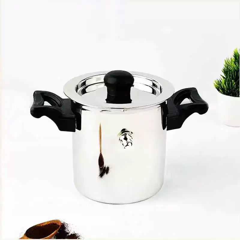 Stainless Steel Milk Cooker/ Boiler/ Pot with Handle+ Lid+ Knob+ Whistle, Premium Quality, 100% Toxin-free, Induction & Gas,  1 Litre