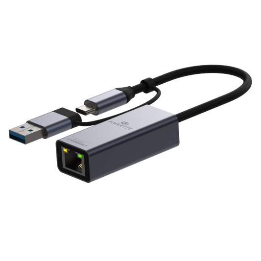 Super-Speed USB 3.0 + Type-C to RJ45 Gigabit Ethernet Adapter