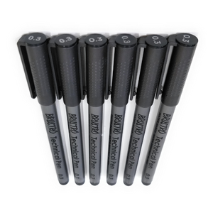Brustro Technical Pen Black 0.3MM (Pack of 6)