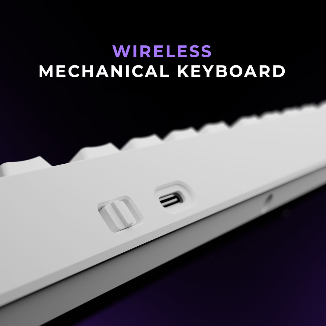 Swarm White Purple Wireless Gaming Keyboard
