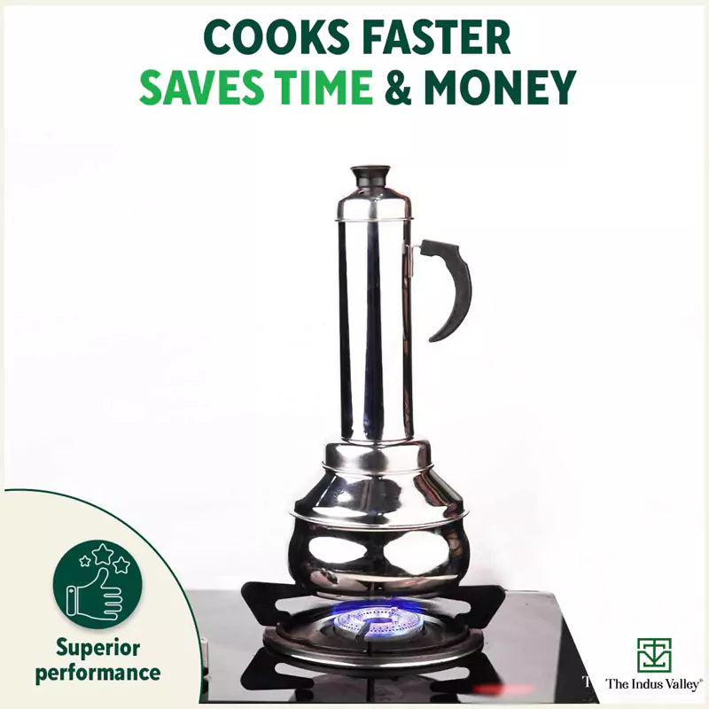 Stainless Steel Puttu Maker, Premium Quality, 100% Toxin-free, Non-stick, Bakelite Handle, Induction & Gas