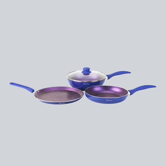 Blueberry Set, Meta Tuff coating, Tempered glass lid with steam vent, 2 years warranty