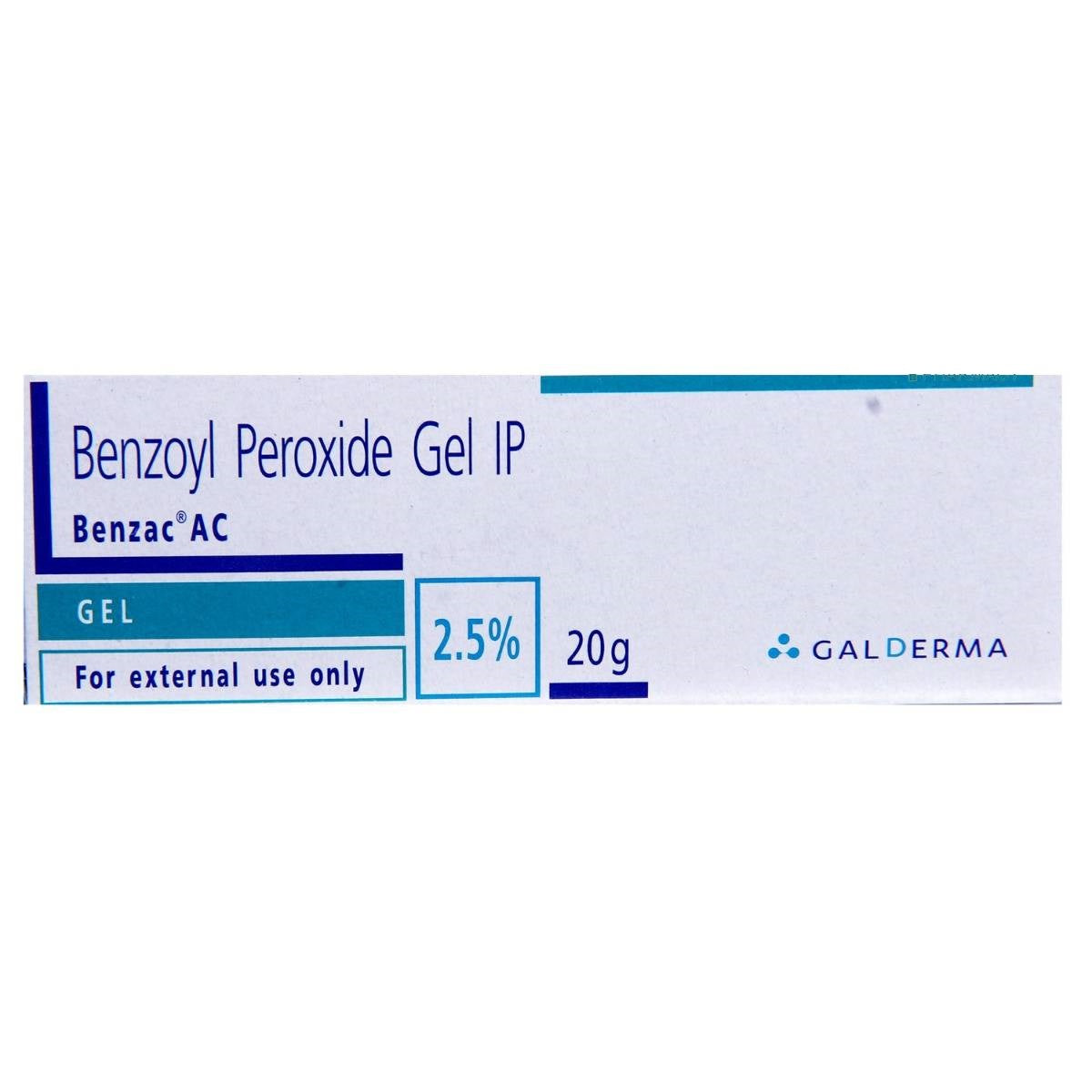 5x Galderma Benzoyl Peroxide Gel IP 2.5% Benzac AC- Pack of 5 - (20g each)