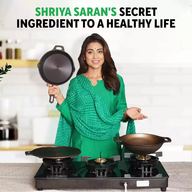 Super Smooth Cast Iron Shallow Fry Pan,Pre-seasoned, Nonstick, 100% Pure, Toxin-free, Induction, 25.4cm, 1.8kg