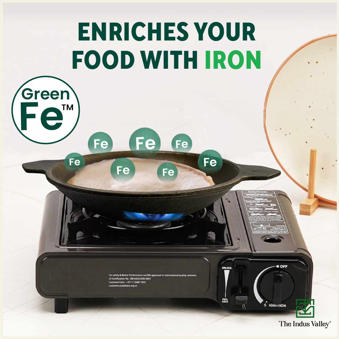 Super Smooth Cast Iron Appam Pan/Appachetty, Pre-seasoned, Nonstick, 100% Pure, Toxin-free, 22cm, 1.9kg