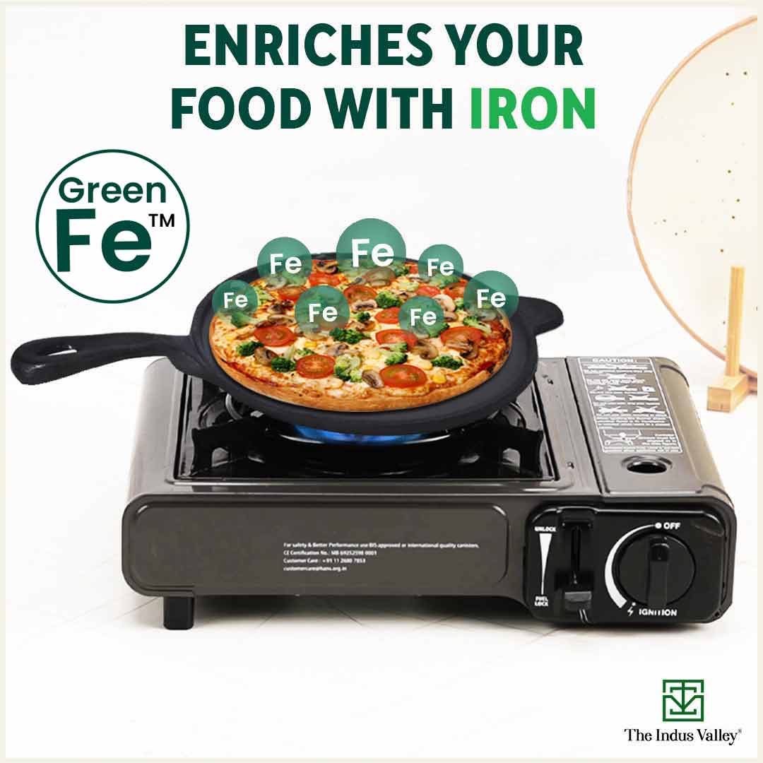 Super Smooth Cast Iron Tawa with Handle,Pre-seasoned, Nonstick, 100% Pure, Toxin-free, Induction, 26.3cm, 1.8kg