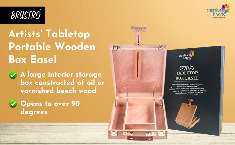Brustro Artists' Tabletop Portable Wooden Box Easel