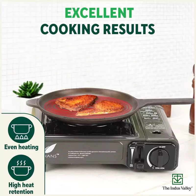 Super Smooth Cast Iron Shallow Fry Pan,Pre-seasoned, Nonstick, 100% Pure, Toxin-free, Induction, 25.4cm, 1.8kg