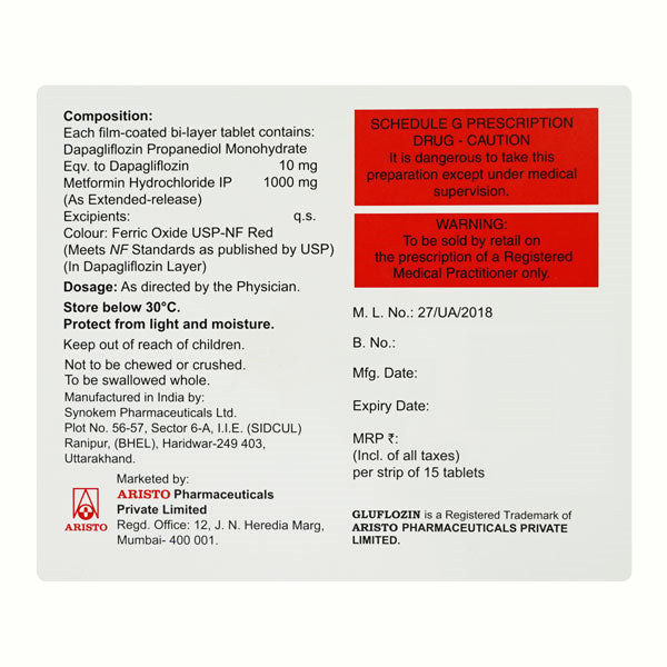 Aristo Gluflozin MF FORTE - 15 Tablet