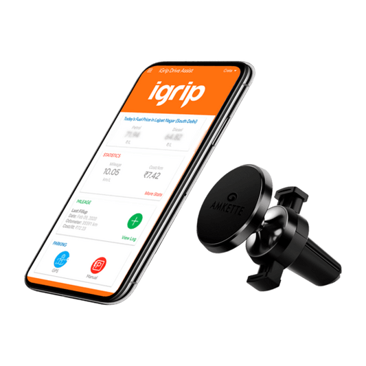 Amkette iGrip Magnetic One Touch Dashboard & Windshield Car Mount for All Mobile Phones