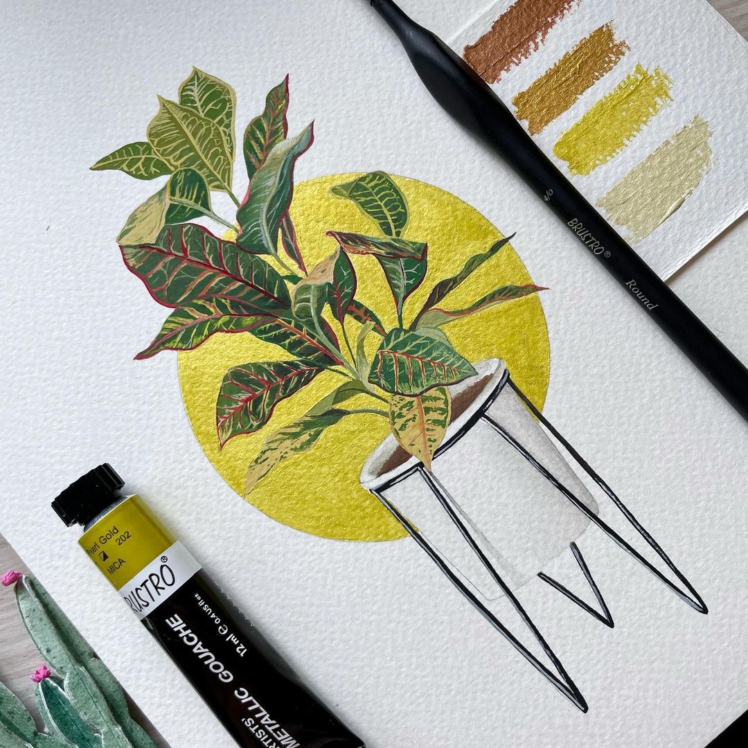 Brustro Metallic Gouache Set of 18 with Kolinsky Imitation WC Travel Brush Round Size 6 & Black Sketchbook, Wiro Bound, Size A5