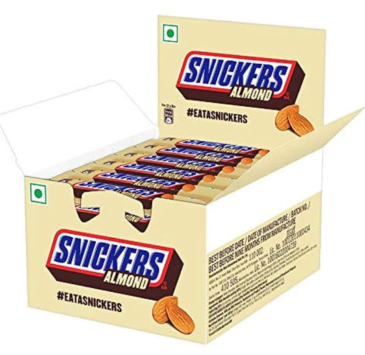 Snickers Almond Filled Chocolate, 22g Bar (Pack of 24)