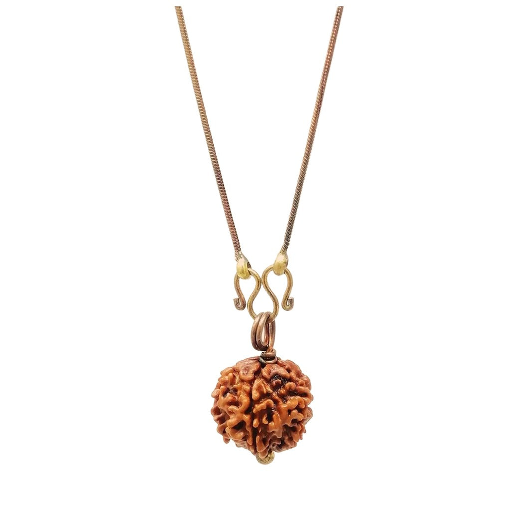 Adiyogi Rudraksha with copper chain. Consecrated Isha Panchamukhi (five faced) Rudraksha bead.