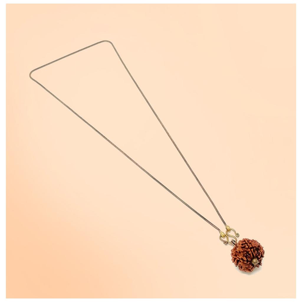 Adiyogi Rudraksha with copper chain. Consecrated Isha Panchamukhi (five faced) Rudraksha bead.