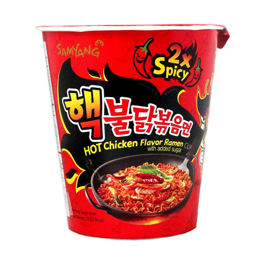 Samyang 2X Spicy & Stir Fried Buldak Hot Chicken Flavour Raman Cup Noodles, 70g
