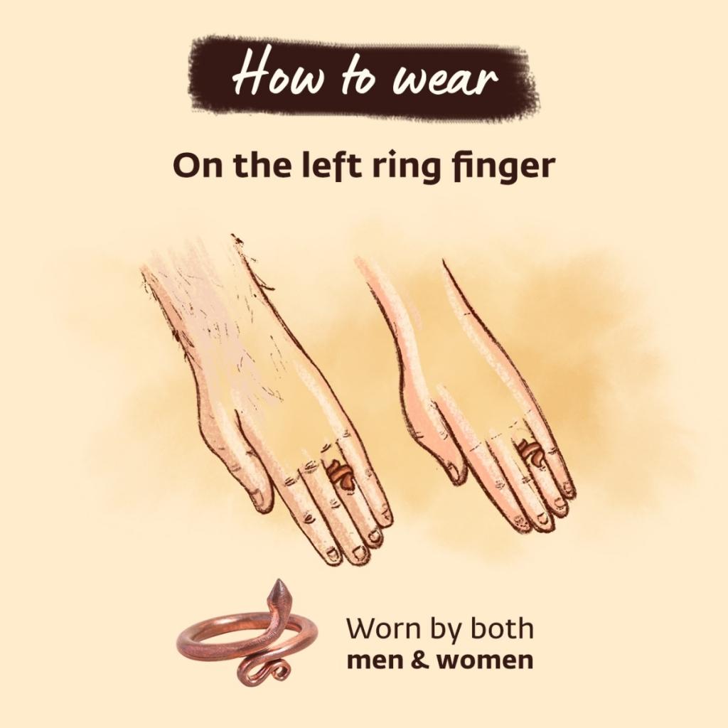 Sarpa Sutra, Consecrated Snake Ring, Copper metal (Medium Size)