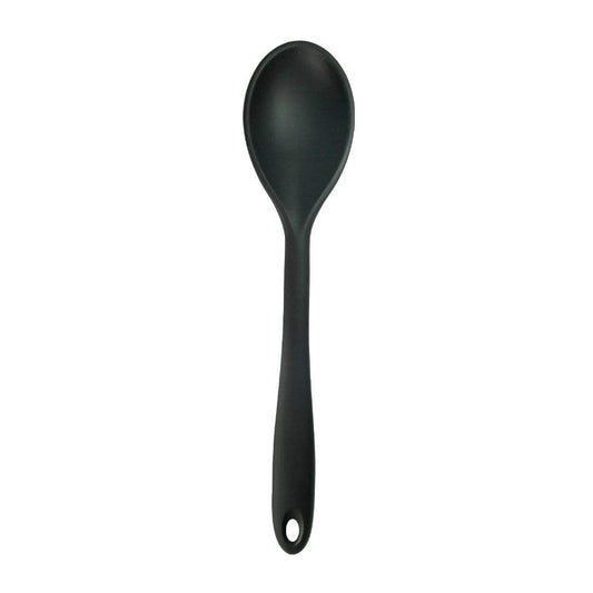 Waterstone Premium Food Grade Silicone Spoon, Black, Stainless Steel Core, Non-stick, Flexible, Heat Resistant, Stylish Design for Stirring, Folding, Mixing