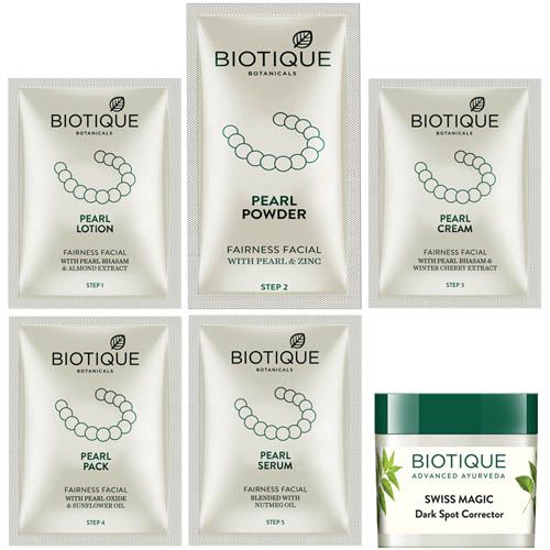 Biotique Pearl White Flawless Glowing Skin Facial Kit - 65 gms
