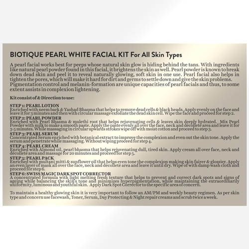 Biotique Pearl White Flawless Glowing Skin Facial Kit - 65 gms
