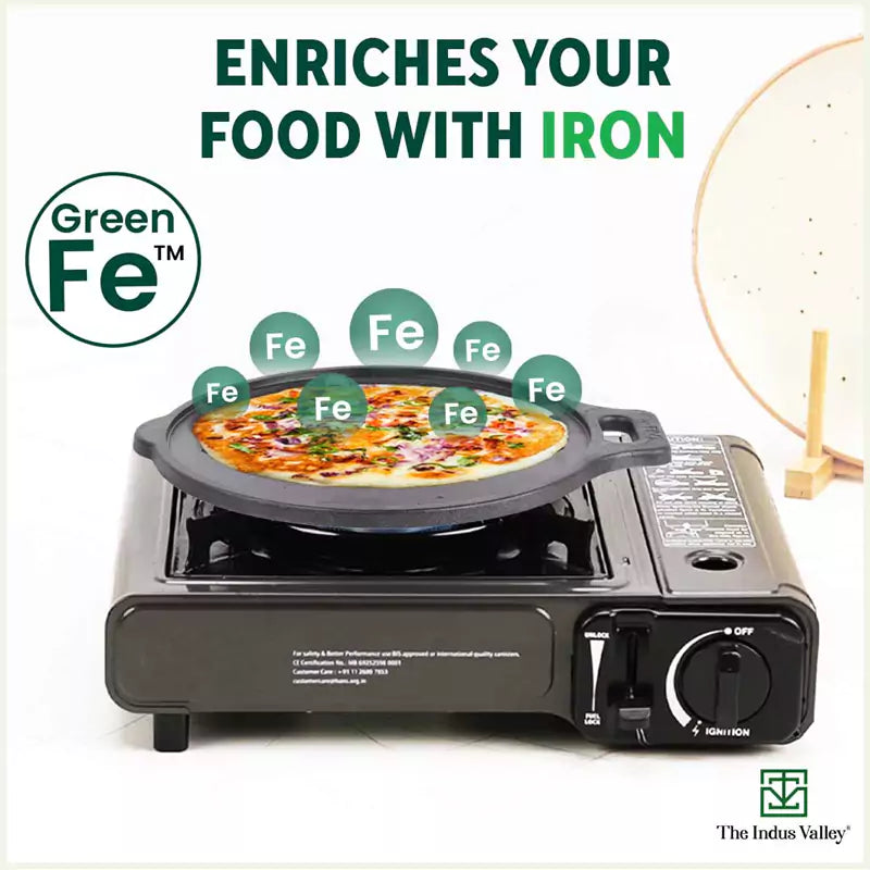 Super Smooth Cast Iron Tawa,Pre-seasoned, Nonstick, 100% Pure, Toxin-free, Induction, 28/30.5cm, 2.7/3.1kg